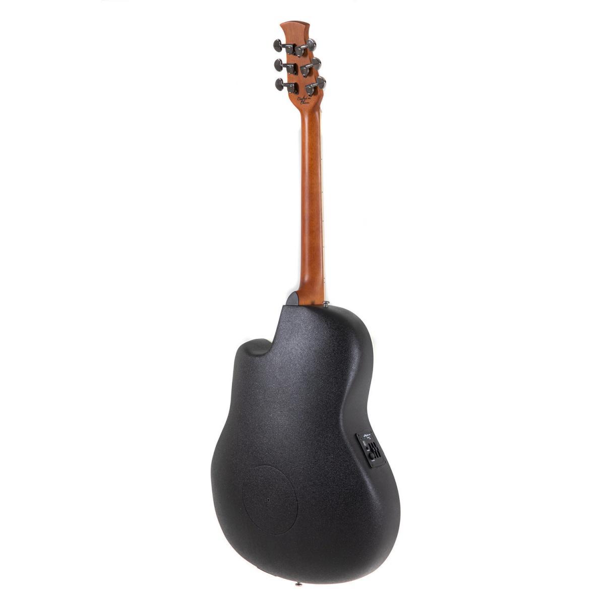 Ovation Applause AE44-5S Mid Cutaway Satin Black chitarra acustica elettrificata