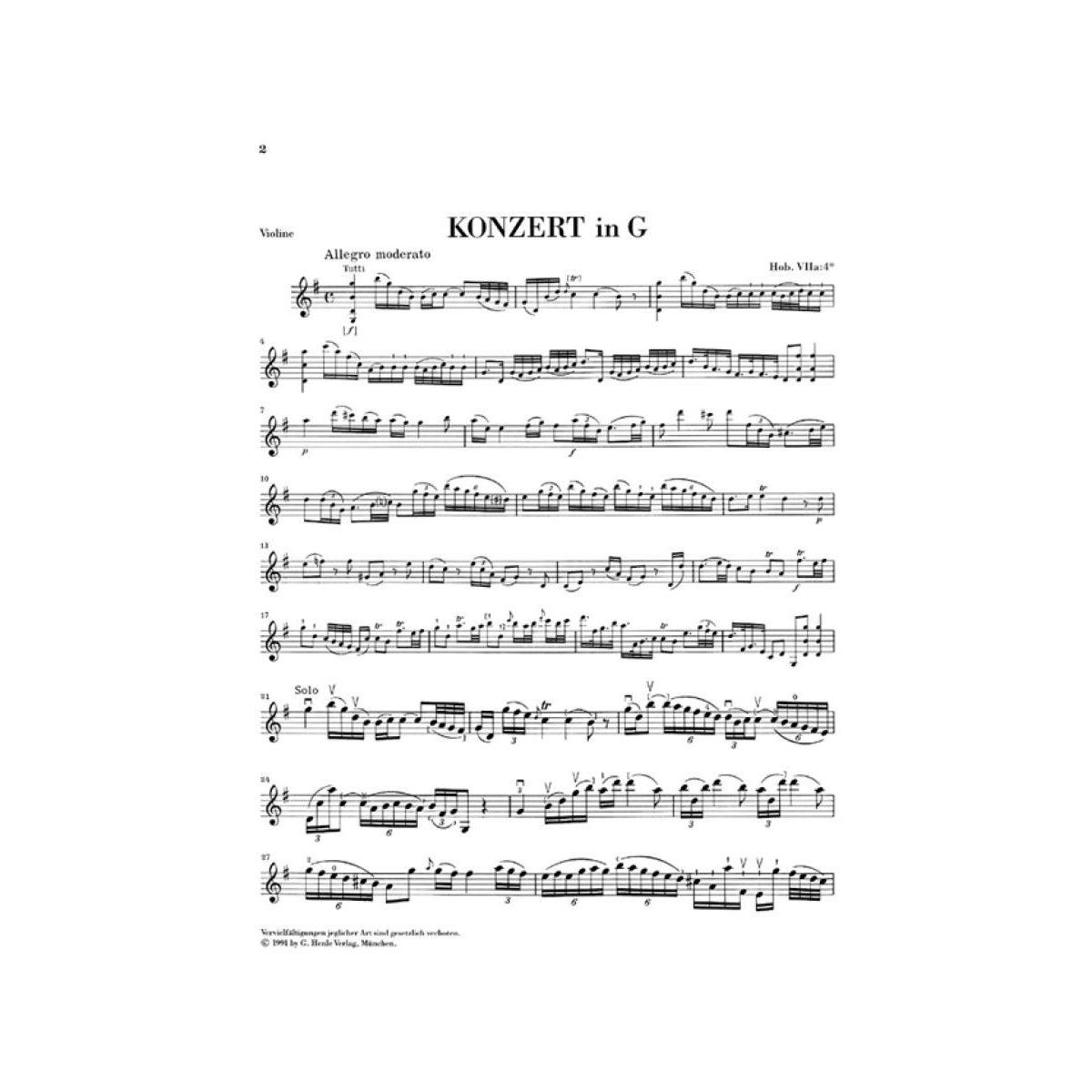 Franz Joseph Haydn - Violin Konzert In G