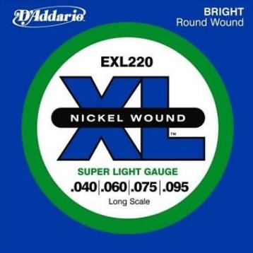 D'addario exl220 muta per basso elettrico super light 40-95