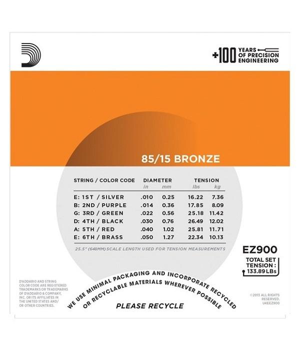 D'ADDARIO EZ900 10-50 Muta corde chitarra acustica