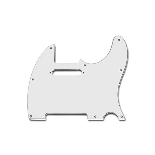 Soundsation parts tp-1aw mascherina per chitarra telecaster, monostrato, argent white