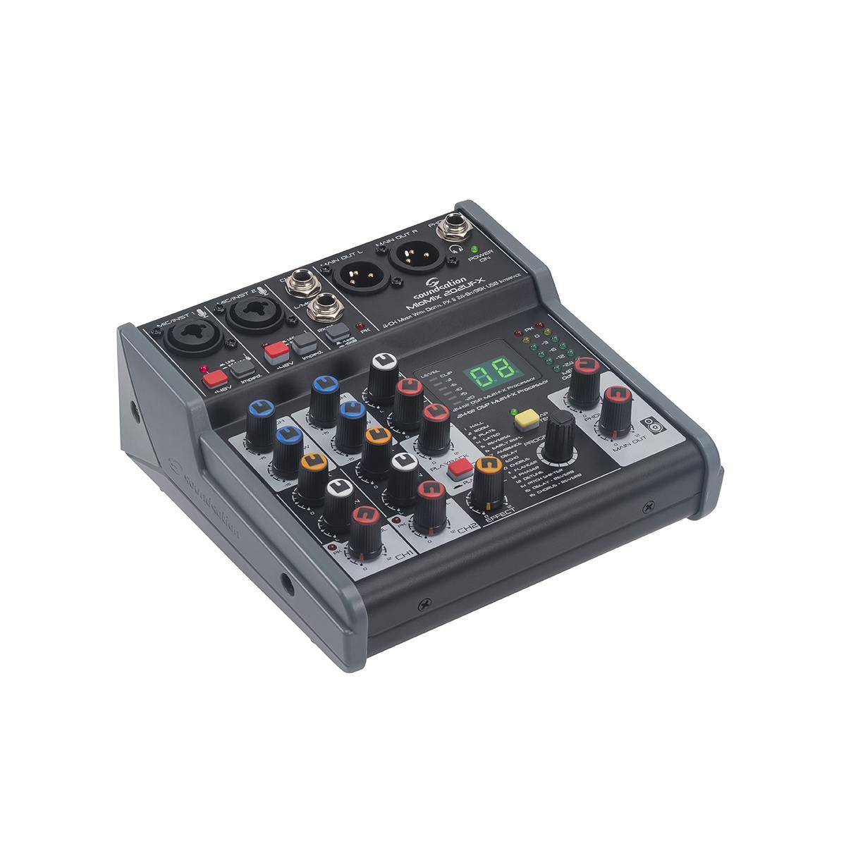 SOUNDSATION miomix 202Ufx mixer 4 canali  con Multieffetto Digitale e Interfaccia Audio I/O USB