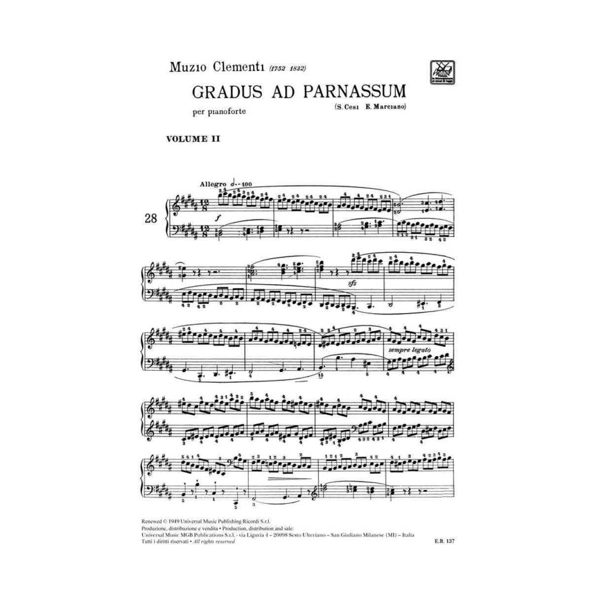 Clementi gradus ad parnassum. volume ii
