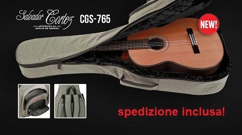 Salvador cortez cgs-765 borsa imbottita 25mm per chitarra classica 4/4