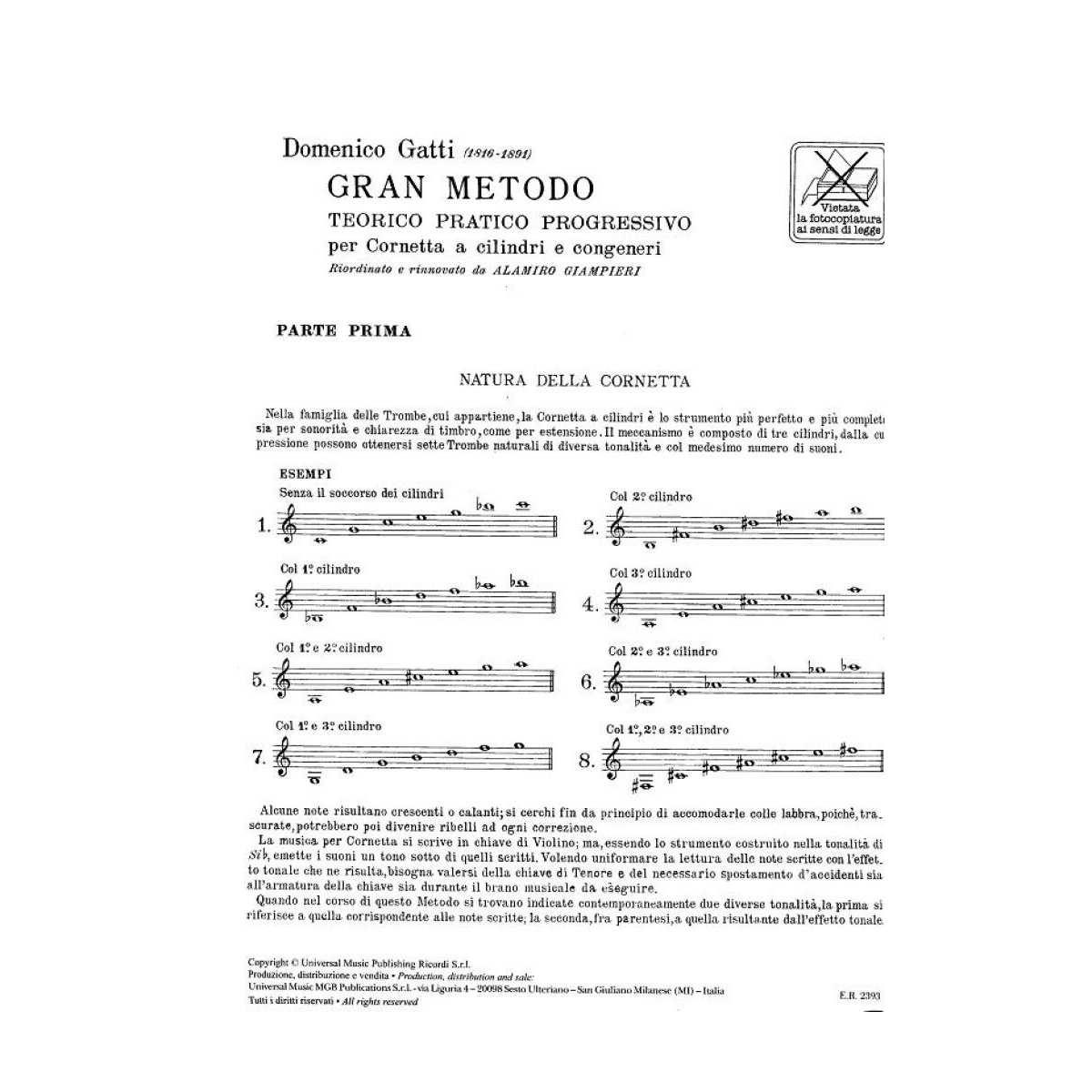 Gatti gran metodo teorico pratico progressivo per tromba e congeneri parte I