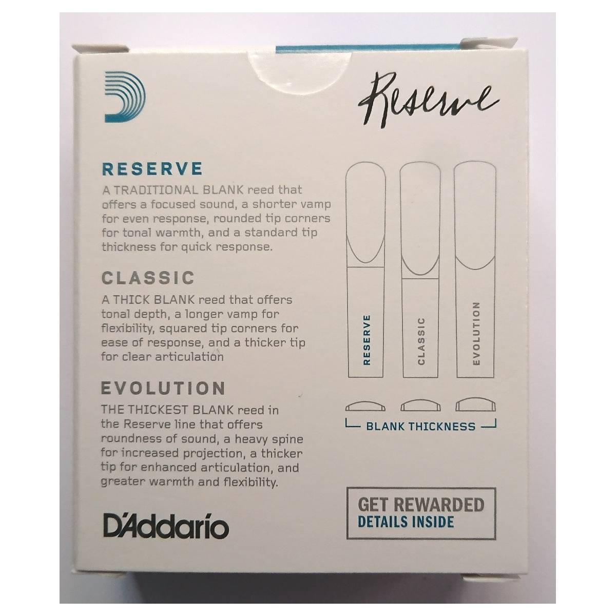 D'Addario Reserve Blu ancia clarinetto Sib 2,5