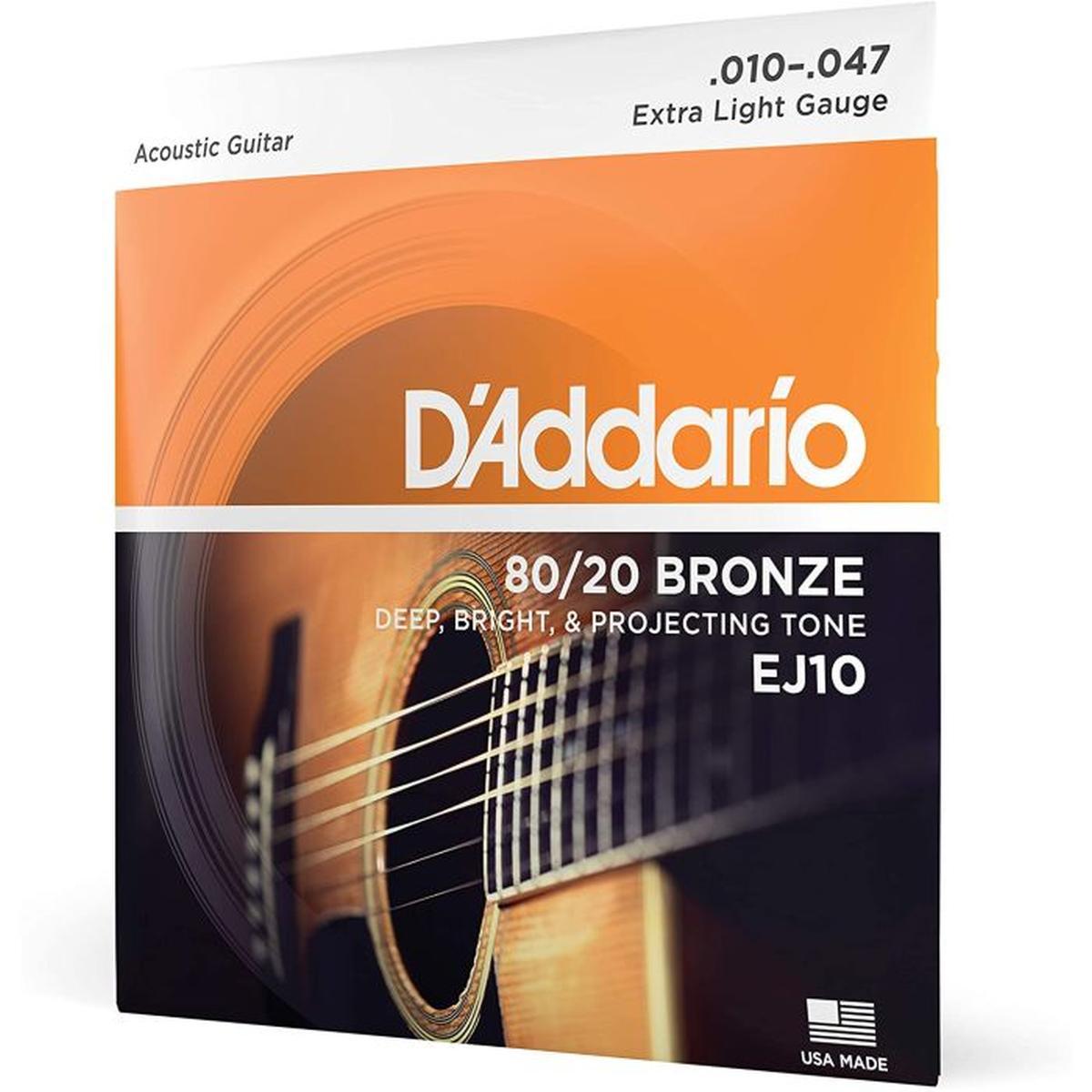 D'addario ej10  muta chitarra acustica 010-047