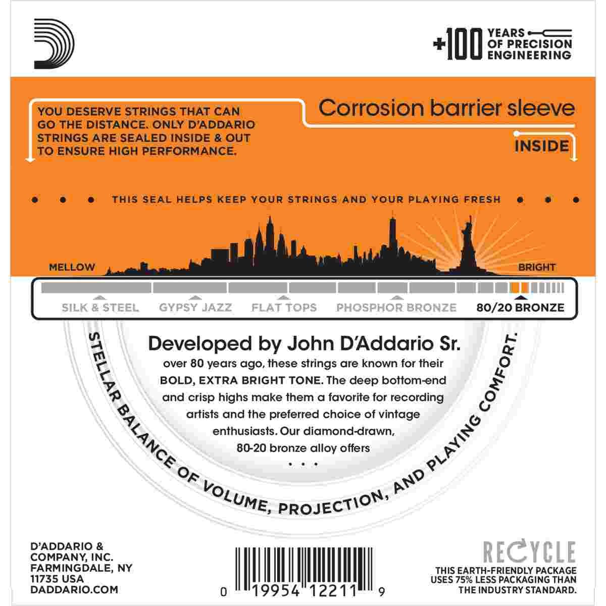 D'addario ej10  muta chitarra acustica 010-047