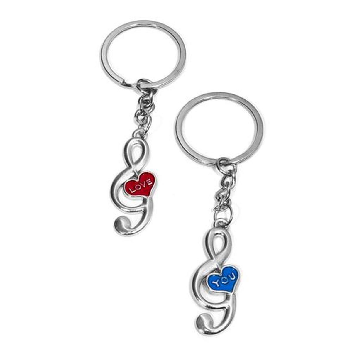 Portachiavi Chiave di Violino e cuore (Colori assortiti)