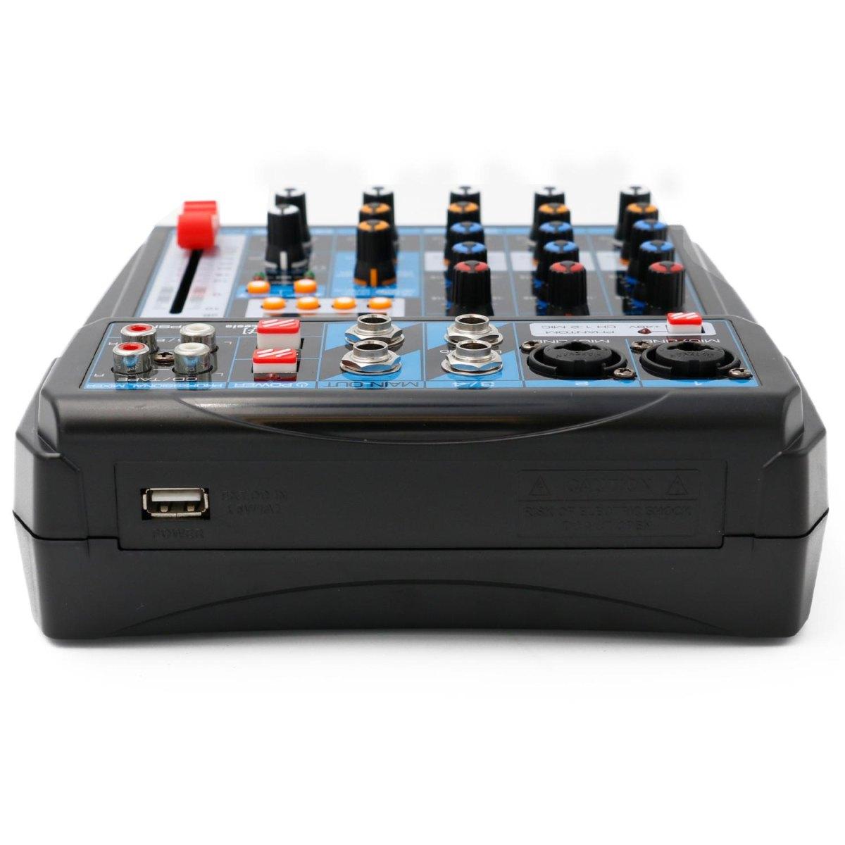 SINEXTESIS Mixer 6 canali, multieffetto DSP, interfaccia USB, lettore Mp3, Bluetooth