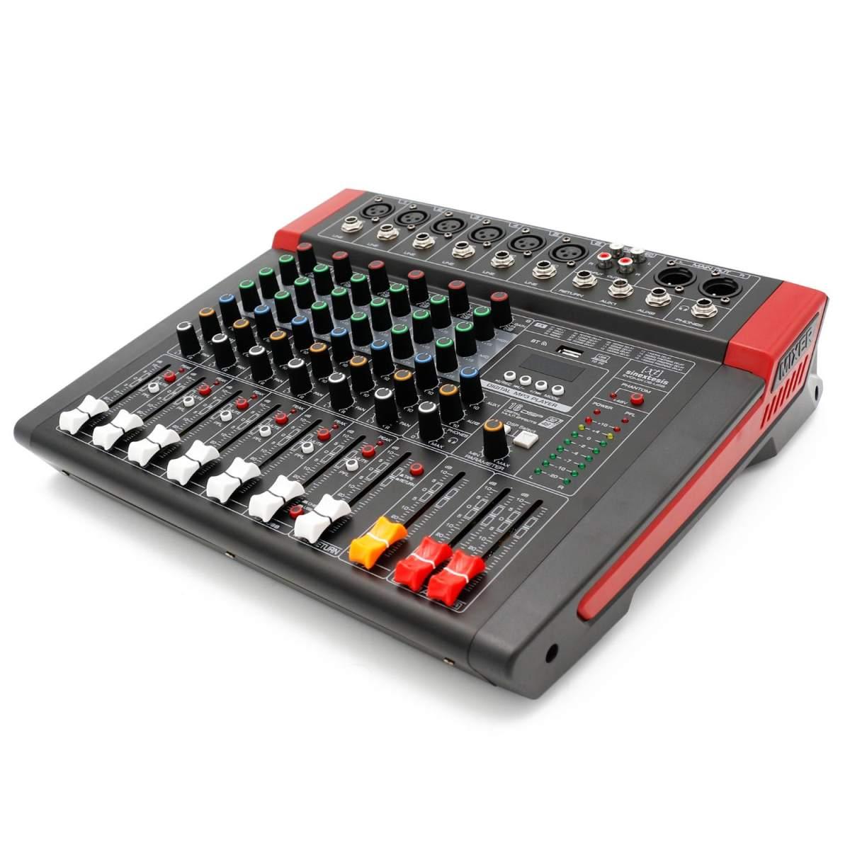 SINEXTESIS Mixer 6 canali, multieffetto DSP, interfaccia USB, lettore Mp3, Bluetooth<br />