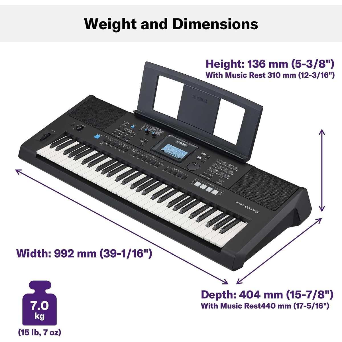 Yamaha psr e473 tastiera 61 tasti