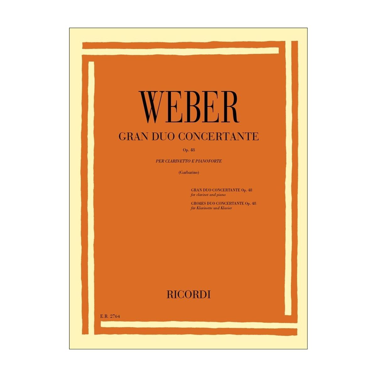 WEBER C.M. Gran Duo Concertante Op.48 (Clarinetto e Pianoforte)