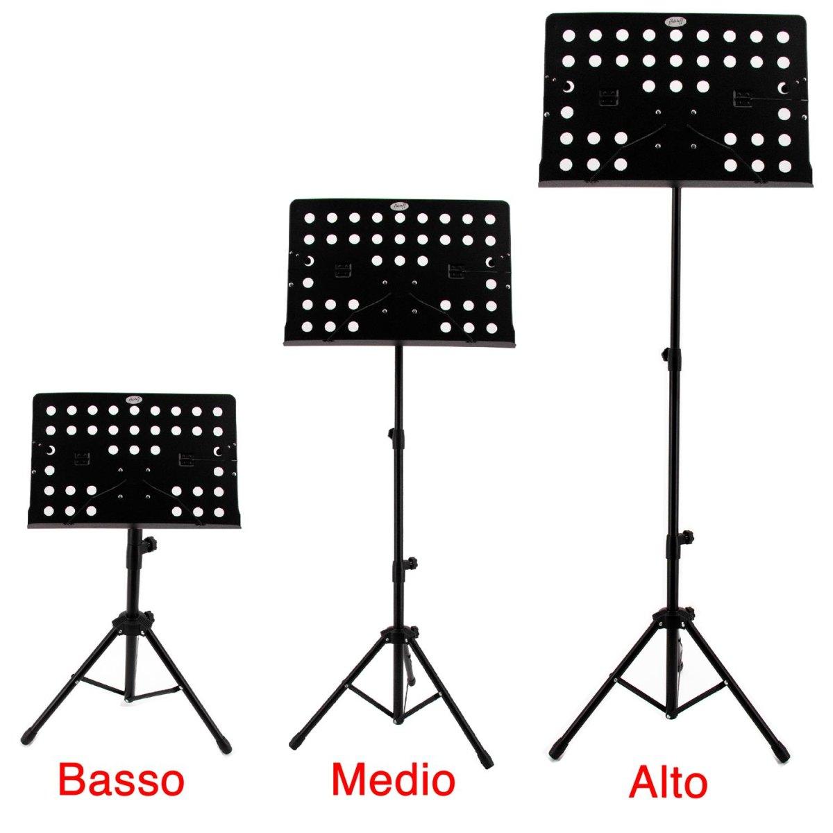 ffalstaff Leggio da Orchestra con Piano Richiudibile in Metallo Forato (con borsa)