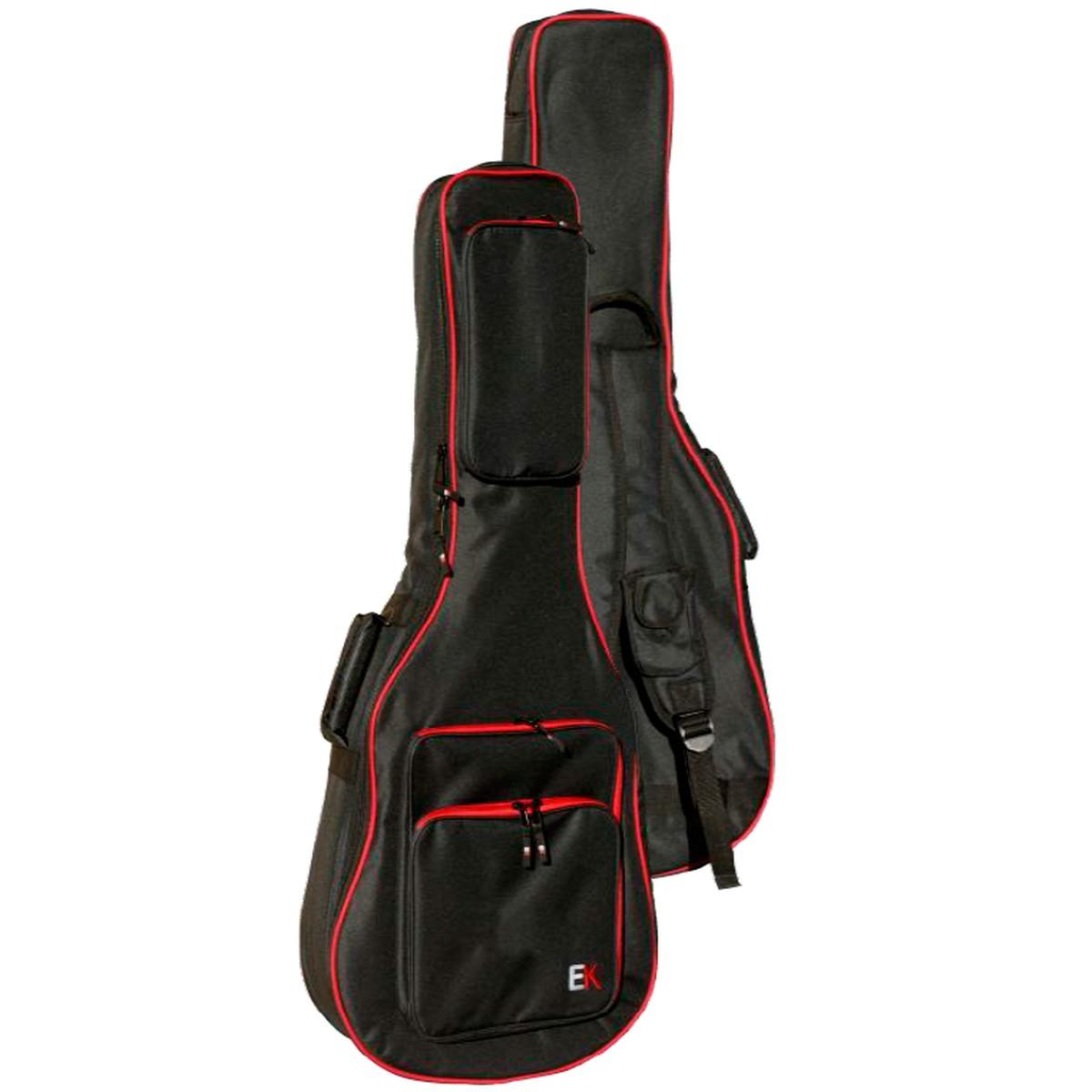 EK custodia imbottita 30 mm bordo rosso per chitarra classica