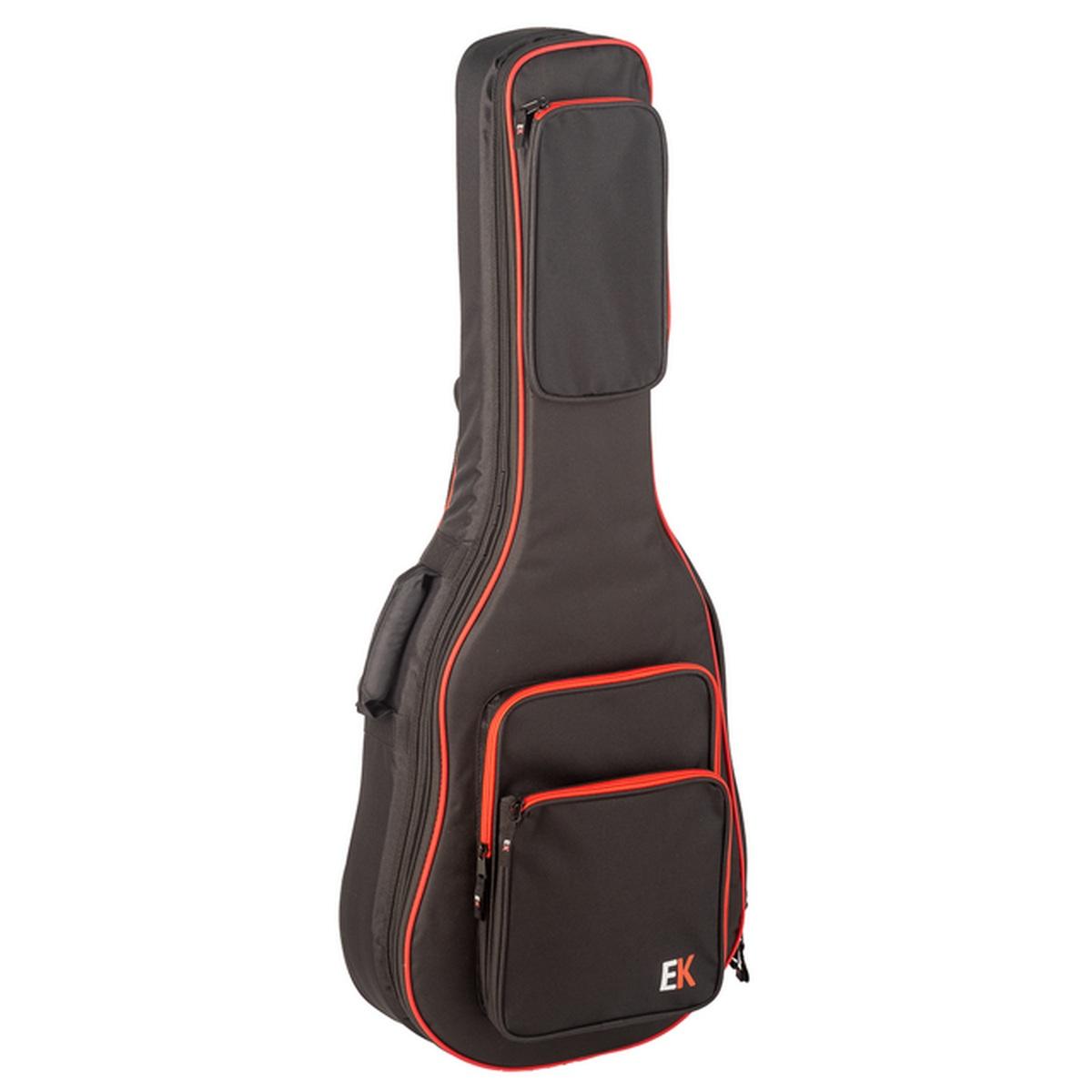 EK custodia imbottita 30 mm bordo rosso per chitarra classica