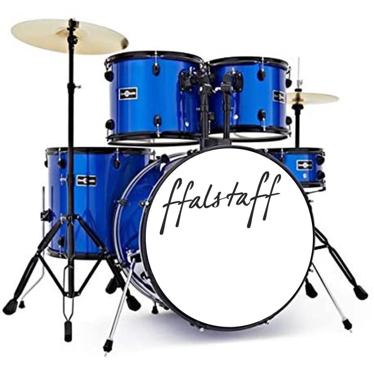 ffalstaff Batteria 5 Pezzi con Cassa da 22" Blu (Metal Blue)
