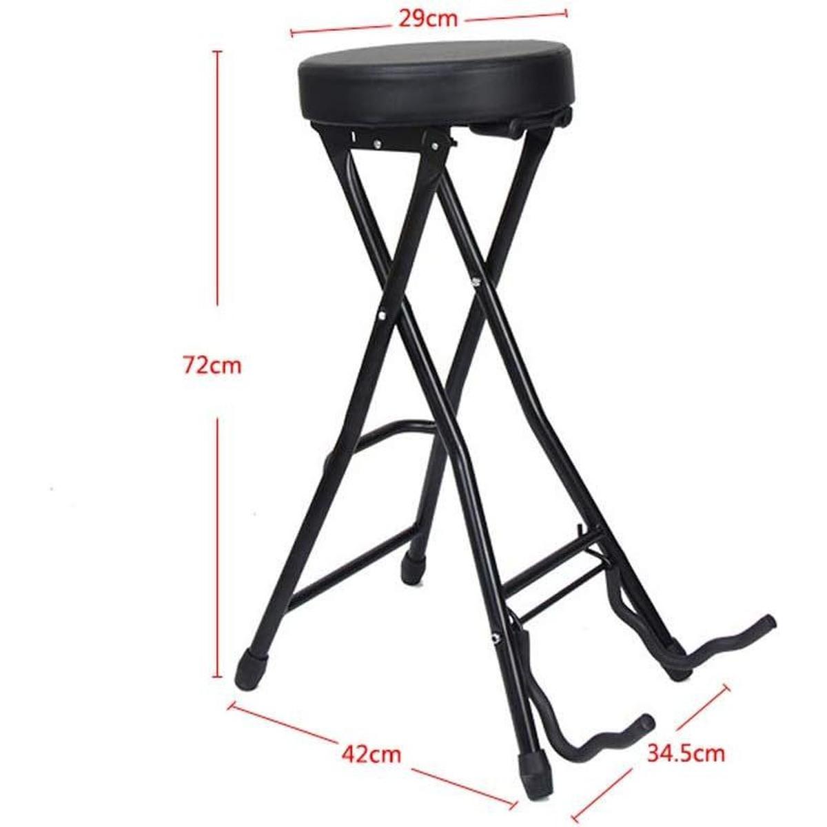 EK Sgabello pieghevole con Supporto per Chitarra