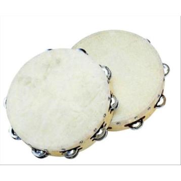 Ffalstaff tamburello con pelle da 8" (20cm) con doppia fila di sonagli